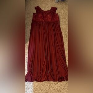 Azazie Elegant Burgundy Lace Gown